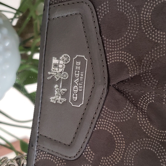 Coach Gray Monogram Zip Wristlet - Picture 3 of 10